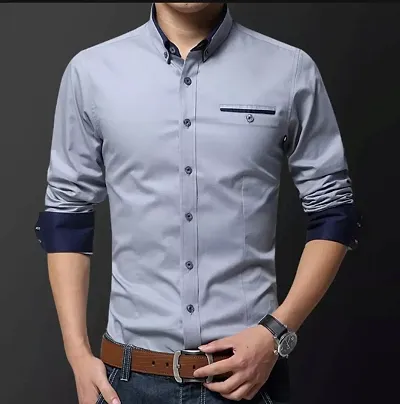 Trendy Fancy Men Cotton Blend Shirt