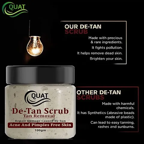 Quat De-Tan Face Scrub,Tan Removal Face Scrub for Glowing Skin,Oily,Dry Skin,Women,Men (100gm)