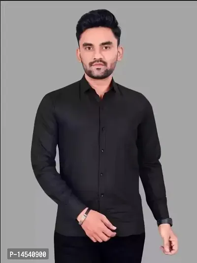 Stylish Fancy Cotton Blend Solid Long Sleeves Casual Shirts For Men