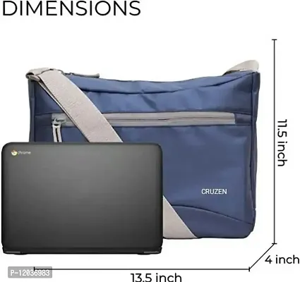 Vitality Nylon Sling Cross Body Travel Office Business Messenger one Side Shoulder Bag for Men and Women (Blue)-thumb3