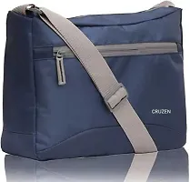Vitality Nylon Sling Cross Body Travel Office Business Messenger one Side Shoulder Bag for Men and Women (Blue)-thumb1
