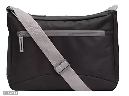 Vitality Nylon Sling Cross Body Travel Office Business Messenger one Side Shoulder Bag for Men and Women (Black)