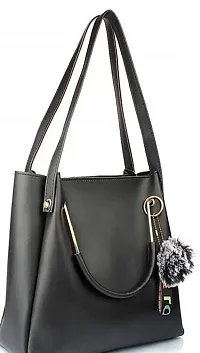 VITALITY Handbag for Women & Girls for Wedding Casual Evening Party Office Business Work Purse Bags Indian Handbag Gift_Black (26 x 27 x 10 cm)-thumb1