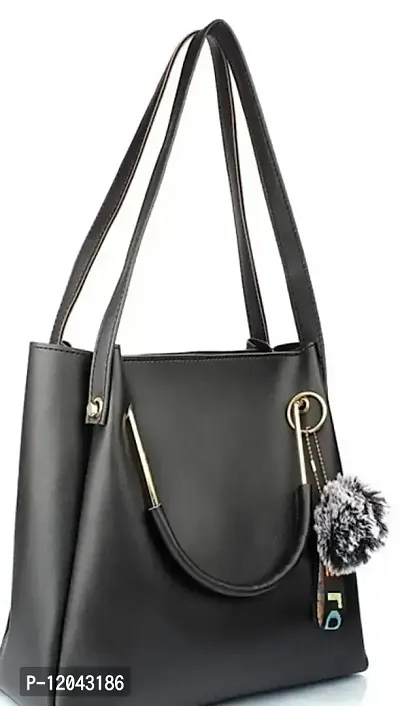 VITALITY Handbag for Women & Girls for Wedding Casual Evening Party Office Business Work Purse Bags Indian Handbag Gift_Black (26 x 27 x 10 cm)-thumb2