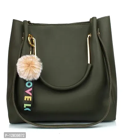 Vitality Women's stylish Tote Handbags Latest Top Handle Satchel Purse Bag Set For Ladies (Green)