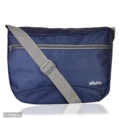 Vitality Nylon Sling Cross Body Business, Travel, Office Messenger one Side Shoulder Satchel Bag for Men & Women (Pack of 1, Blue)-thumb0