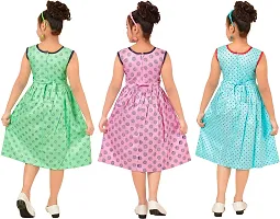 Elegant Rayon Printed A-Line Dress For Girls- Pack Of 3-thumb2