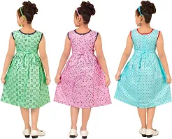 Elegant Rayon Printed A-Line Dress For Girls- Pack Of 3-thumb2