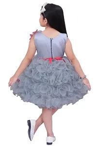 APNA ANDAAZ  Barbie Baby Girls Midi/Knee Length Party Dress  (Grey, Sleeveless)-thumb1
