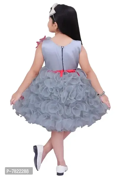 APNA ANDAAZ  Barbie Baby Girls Midi/Knee Length Party Dress  (Grey, Sleeveless)-thumb2