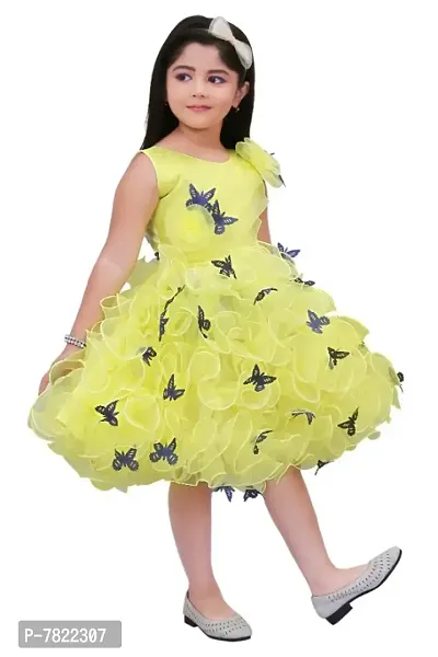 APNA ANDAAZ  Barbie Baby Girls Midi/Knee Length Party Dress  (Yellow, Sleeveless)-thumb2