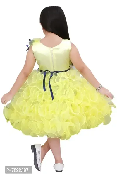 APNA ANDAAZ  Barbie Baby Girls Midi/Knee Length Party Dress  (Yellow, Sleeveless)-thumb3