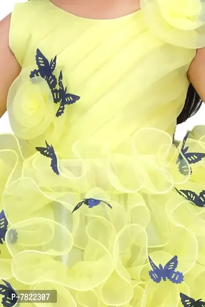 APNA ANDAAZ  Barbie Baby Girls Midi/Knee Length Party Dress  (Yellow, Sleeveless)-thumb4