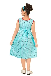 Fabulous Blue Cotton Checked A-Line Dress For Girls-thumb2