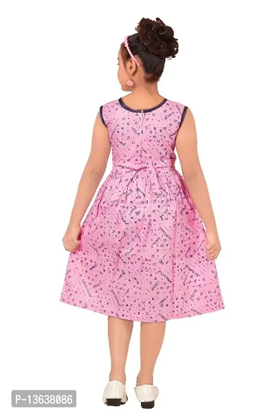 Fabulous Blue Cotton Checked A-Line Dress For Girls-thumb3