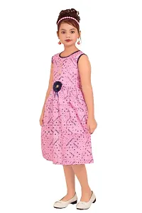 Fabulous Blue Cotton Checked A-Line Dress For Girls-thumb3