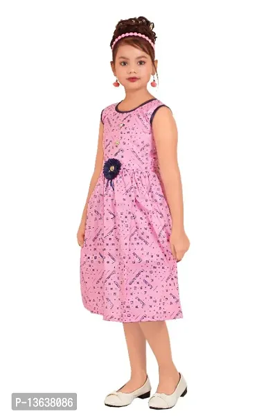 Fabulous Blue Cotton Checked A-Line Dress For Girls-thumb4