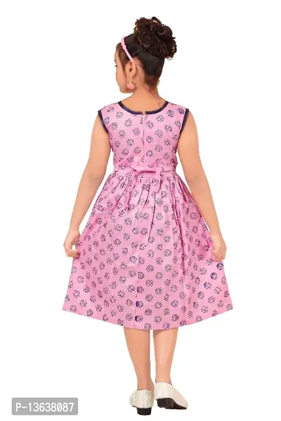 Fabulous Blue Cotton Checked A-Line Dress For Girls-thumb3