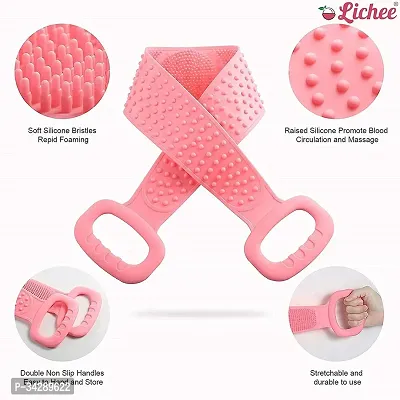 Double Side Silicone Back Scrubber Bath Brush Belt Washer-thumb2