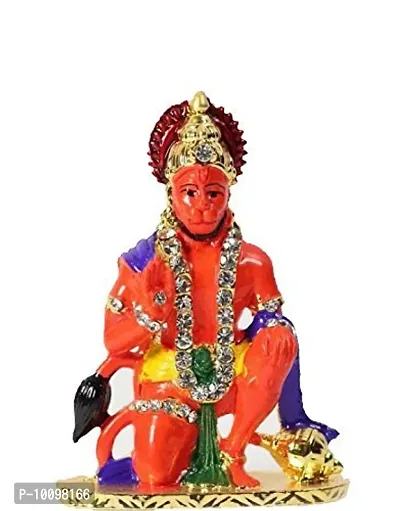 Hanuman Ji Ki Murti in Blessing Posture with Gada Sitting Lord Balaji Bajrangbali Sankat Mochan Bhagwan Idol for Temple car Dashboard Home Decor