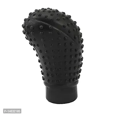 OPZET INDIA Silicone Oval Nonslip Car Gear Shift Knob Cover Coller (Black)-thumb0