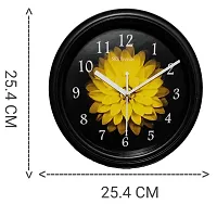 SRS Trends Plastic Round Flower Design Wall Clock for Home, Living Room, Bedroom and Office ( Multicolour, 25.4 X 25.4 cm) with Glass-thumb1