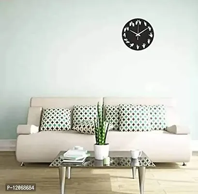 SRS Trends Wooden Wall Clock for Home Living Room Bedroom and Office ( Round 30 x 30 cm) (Finger dial Design)-thumb2