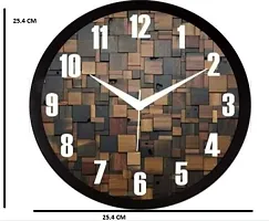 SRS Trends Plastic Wall Clock for Home Living Room Bedroom and Office(25.4 X 25.4 cm, Bricks)-thumb2