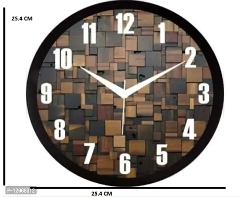 SRS Trends Plastic Wall Clock for Home Living Room Bedroom and Office(25.4 X 25.4 cm, Bricks)-thumb3