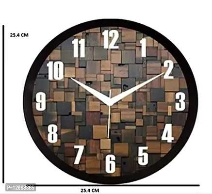 SRS Trends Plastic Designer Analogue Wall Clock (Brown, 25.4 X 25.4 cm)-thumb3