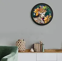 SRS Trends Plastic Round Radha-Krishna Design Wall Clock for Home, Living Room, Bedroom and Office (Multicolour, 25.4 X 25.4 cm)-thumb1