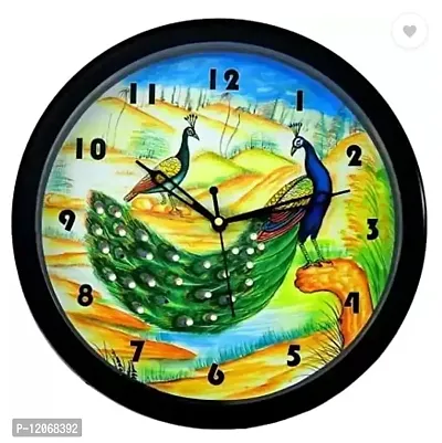 SRS Trends Plastic Wall Clock for Home Living Room Bedroom and Office ( Round 25.4 X 25.4 cm) (Unique Design)