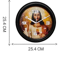 SRS Trends Plastic Round Jesus Wall Clock for Home, Living Room, Bedroom and Office ( Multicolour, 25.4 X 25.4 CM) with Glass-thumb1