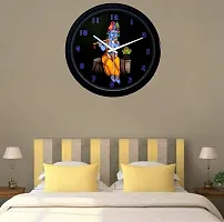 SRS Trends Plastic Wall Clock for Home Living Room Bedroom and Office ( Round 25.4 X 25.4 cm) (Krishna Design) with Glass-thumb2