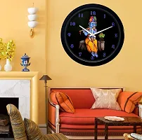 SRS Trends Plastic Wall Clock for Home Living Room Bedroom and Office ( Round 25.4 X 25.4 cm) (Krishna Design) with Glass-thumb3