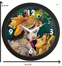 SRS Trends Plastic Round Radha-Krishna Design Wall Clock for Home, Living Room, Bedroom and Office (Multicolour, 25.4 X 25.4 cm)-thumb3