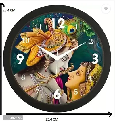 SRS Trends Plastic Round Radha-Krishna Design Wall Clock for Home, Living Room, Bedroom and Office (Multicolour, 25.4 X 25.4 cm)-thumb4