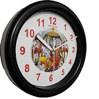 SRS Trends Plastic Round RAM DARBAR Design Wall Clock for Home, Living Room, Bedroom and Office ( Multicolour, 25.4 X 25.4 cm) with Glass-thumb1