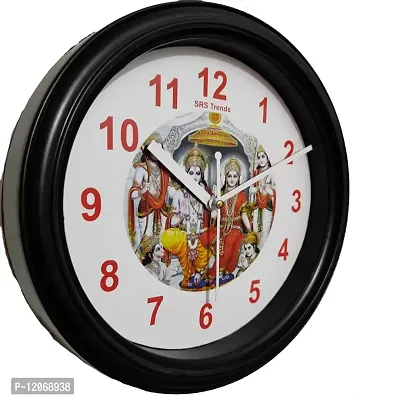 SRS Trends Plastic Round RAM DARBAR Design Wall Clock for Home, Living Room, Bedroom and Office ( Multicolour, 25.4 X 25.4 cm) with Glass-thumb2