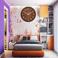 SRS Trends Plastic Wall Clock for Home Living Room Bedroom and Office ( Round 25.4 X 25.4 cm) (Cadbury Design) Black & Brown with Glass-thumb3