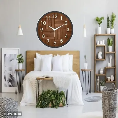 SRS Trends Plastic Wall Clock for Home Living Room Bedroom and Office ( Round 25.4 X 25.4 cm) (Cadbury Design) Black & Brown with Glass-thumb5