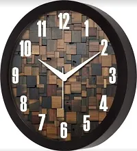 SRS Trends Plastic Wall Clock for Home Living Room Bedroom and Office(25.4 X 25.4 cm, Bricks)-thumb1