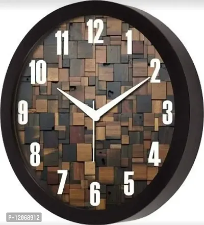 SRS Trends Plastic Wall Clock for Home Living Room Bedroom and Office(25.4 X 25.4 cm, Bricks)-thumb2