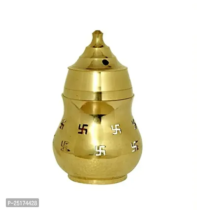 Classic Brass Capoor ,Camphor Lamp ,Height 14.5 Cm X Length 9.5 Cm Puja, Vastu, Kapoor Aroma Diffuser-thumb0