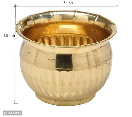 Classic Decorative Round Brass Planter ,Diameter 7 Inch X Height 4.5 Home Decor-thumb0