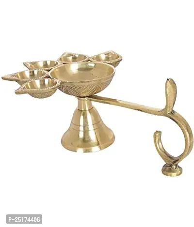 Classic Brass Panch Arti Deepl 6.5 Inch Pack Of 1