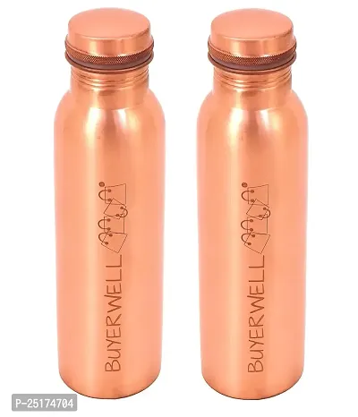 Premium Quality Copper 500 Ml Water Bottles Pack Of 2