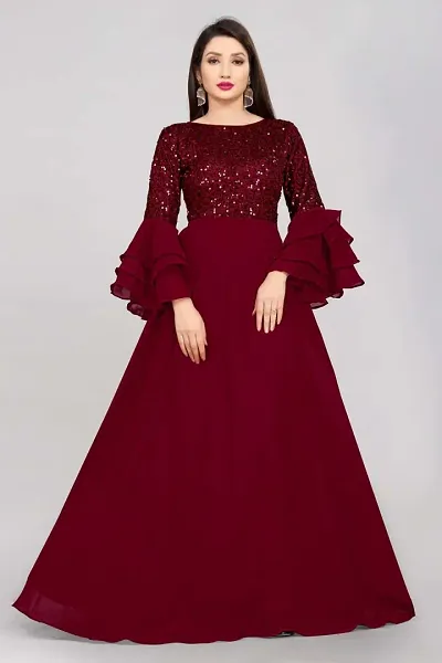 Fancy Georgette Gown For Womengirl