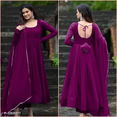 Straight Purple Solid Kurta-thumb0