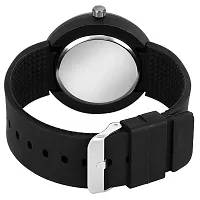 OJ Analogue Unique Arrow Silicon Analog Men's Watch (Black Dial Black Colored Strap)(Pack of 1)-thumb1